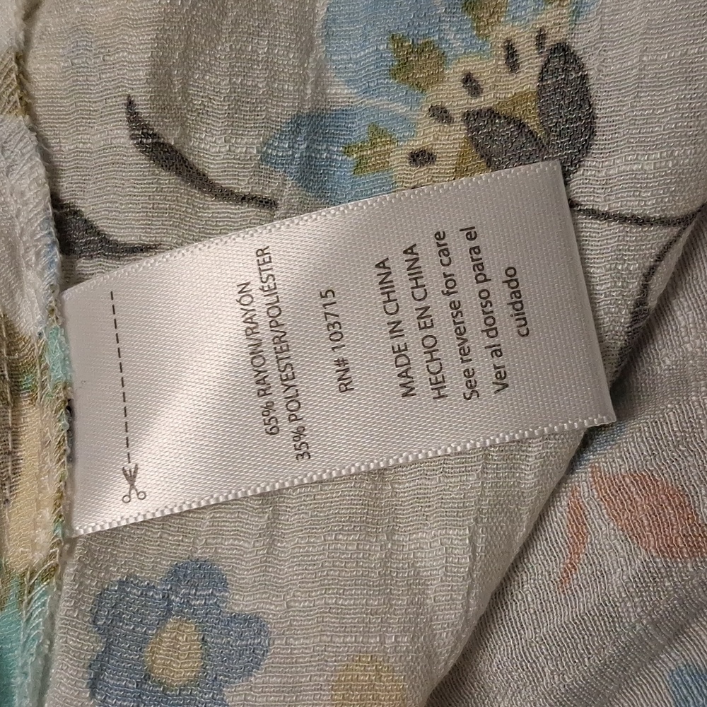 Womens Nwt Zac & Rachel Floral‎ Button Down Pocket Roll Sleeve Shirt - Picture 8 of 8